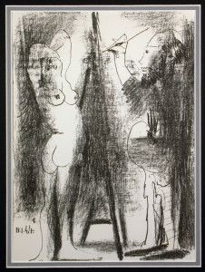 Litografía Picasso - Le peintre et son modèle