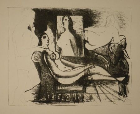 Litografía Picasso - Le peintre et son modèle / Der Maler und sein Modell