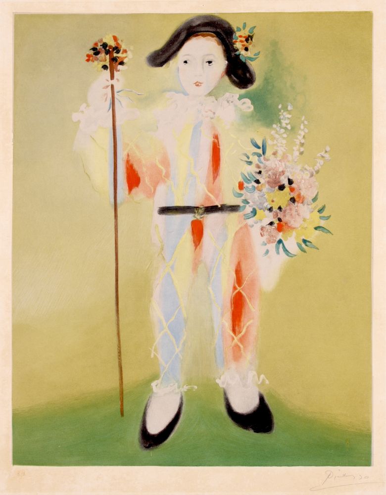 Aguatinta Picasso - Le Petit Pierrot aux Fleurs