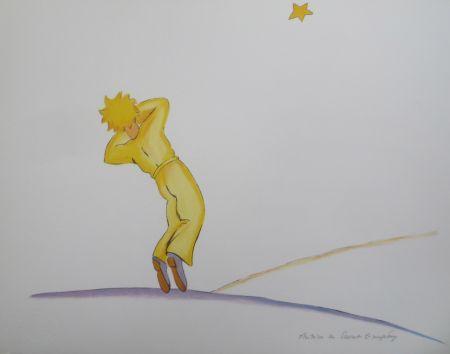 Litografía Saint-Exupéry - Le petit prince et l étoile