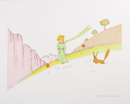 Litografía Saint-Exupéry - Le Petit Prince et le renard