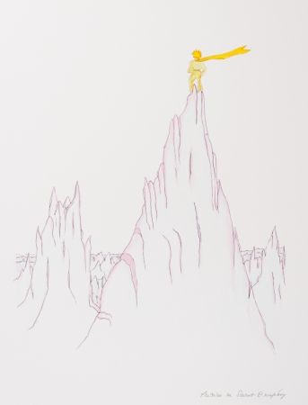 Litografía Saint-Exupéry - Le Petit Prince sur les cimes