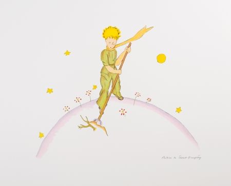 Litografía Saint-Exupéry - Le Petit Prince sur sa planète