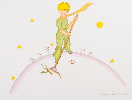Litografía Saint-Exupéry - Le Petit Prince sur sa planète
