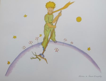 Litografía Saint-Exupéry - Le petit prince sur sa planéte