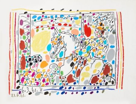 Litografía Picasso -  Le Picador II, 1961, Original Lithograph in 24 colours 