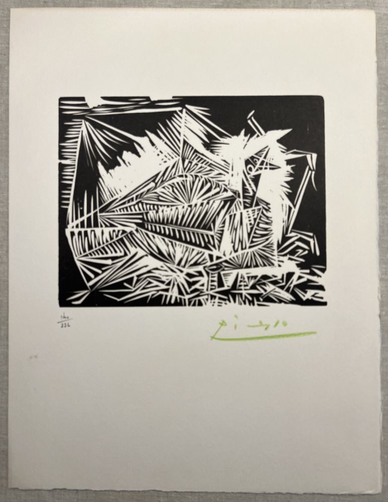 Linograbado Picasso - LE PIGEONNEAU. Linogravure pour 