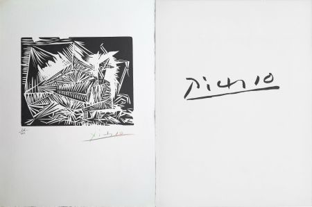 Linograbado Picasso - LE PIGEONNEAU. Linogravure pour 