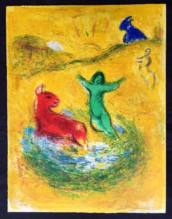 Litografía Chagall - LE PIÈGE À LOUP (de la Suite Daphnis & Chloé - 1961)