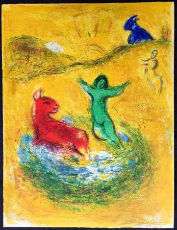 Litografía Chagall - LE PIÈGE À LOUP (de la Suite Daphnis & Chloé - 1961)