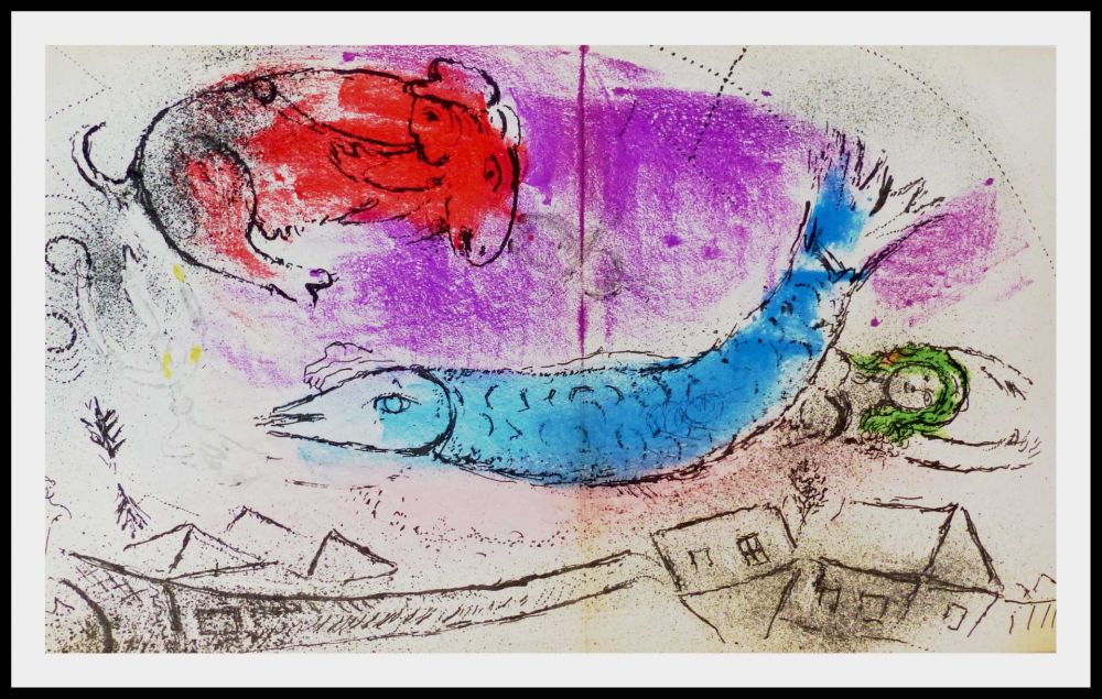 Litografía Chagall - LE POISSON BLEU