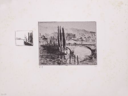 Litografía Pissarro - Le Pont Corneille