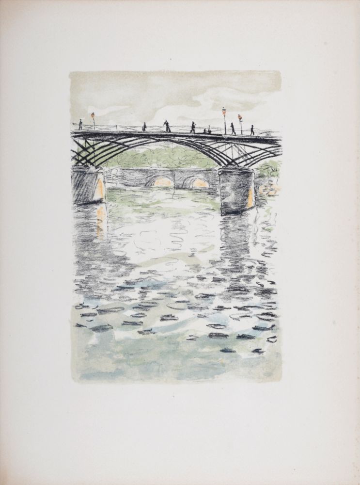 Litografía Marquet - Le Pont des Arts, 1950