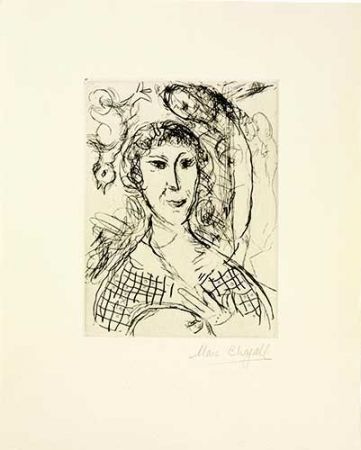 Grabado Chagall - Le portrait du peintre