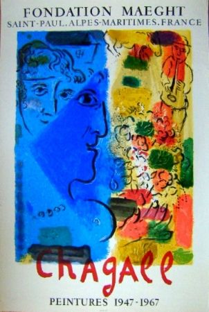 Litografía Chagall - Le Profil Bleu