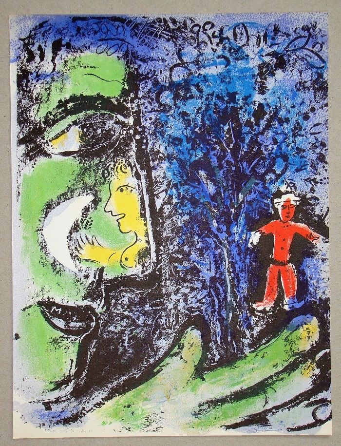 Litografía Chagall - Le Profil Et L'Enfant Rouge 