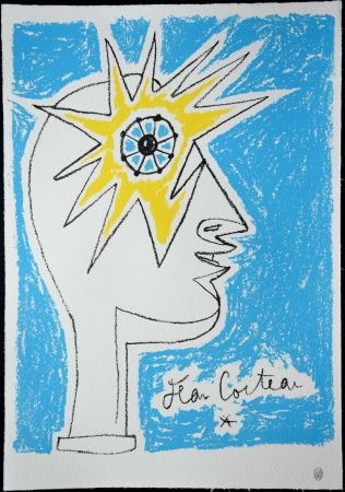 Litografía Cocteau - Le profil, œil à l'étoile