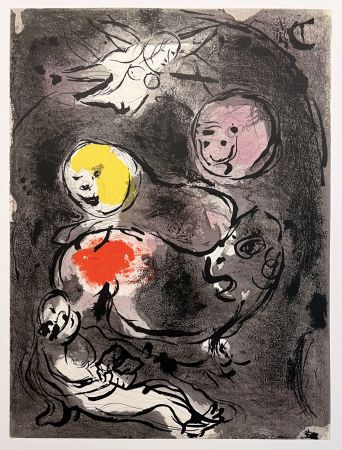Litografía Chagall - LE PROPHÈTE DANIEL AVEC LES LIONS. Lithographie originale pour 