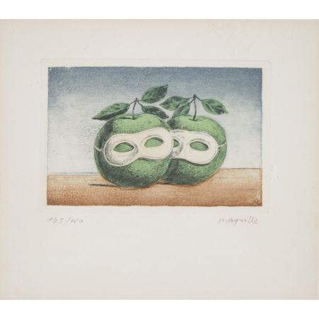 Aguafuerte Y Aguatinta Magritte - LE PRÊTRE MARIÉ, PLATE I, FROM SIGNE DE SURVIE AU TEMPS D'AMOUR, 1968 