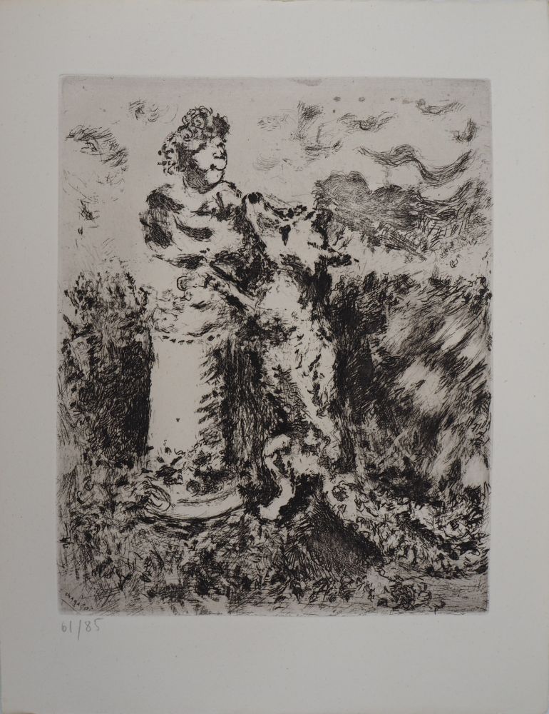 Grabado Chagall - Le renard et le buste