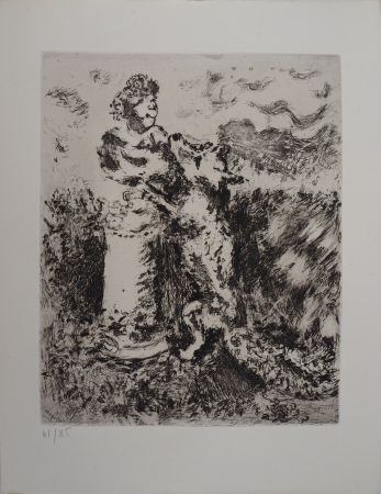 Grabado Chagall - Le renard et le buste