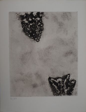 Grabado Chagall - Le renard et les raisins