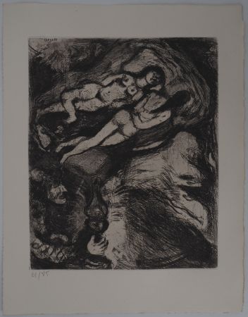 Grabado Chagall - Le repos (La vieille et les deux servantes)