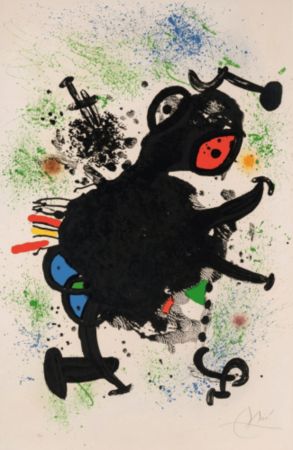 Litografía Miró - Le rhinocérine