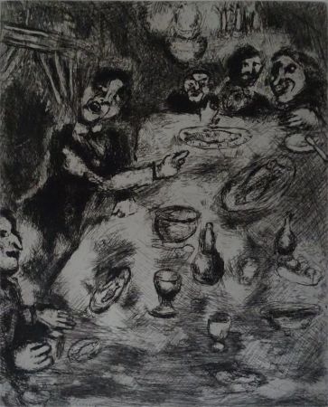 Aguafuerte Chagall - Le Rieur et les Poissons