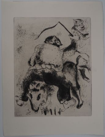 Grabado Chagall - Le rodéo (Le père Mitiaï et le père Miniaï)