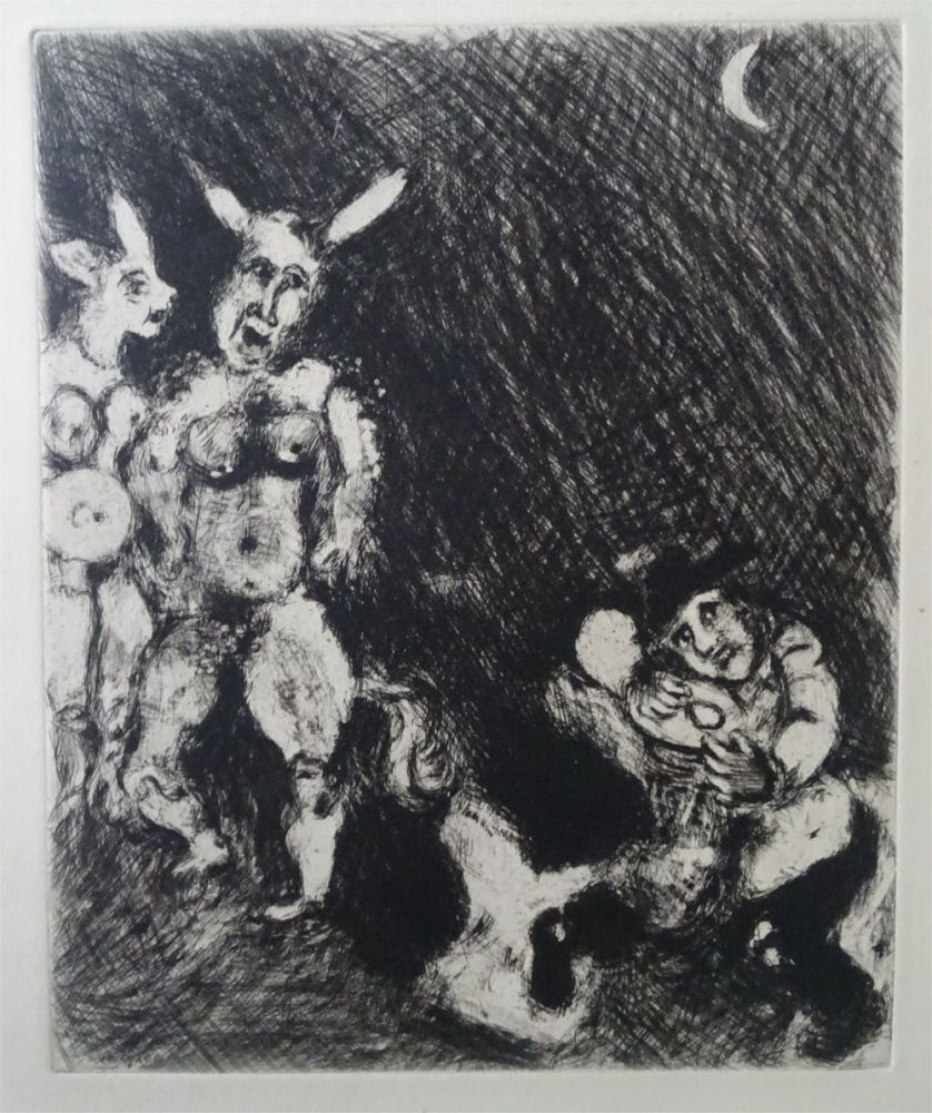 Aguafuerte Chagall - Le Satyr et le passant