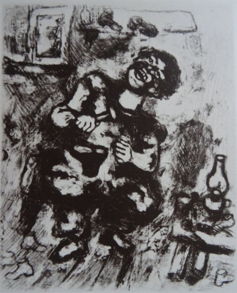Aguafuerte Chagall - Le Savetier et le Financier