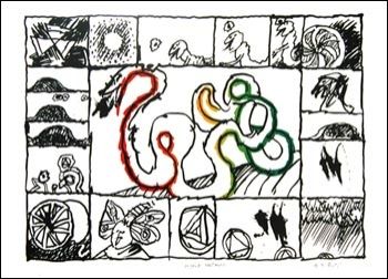 Litografía Alechinsky - Le serpent restauré 