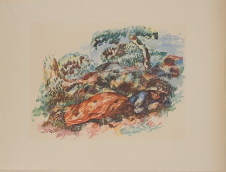 Litografía Renoir - Le sommeil dans le champ