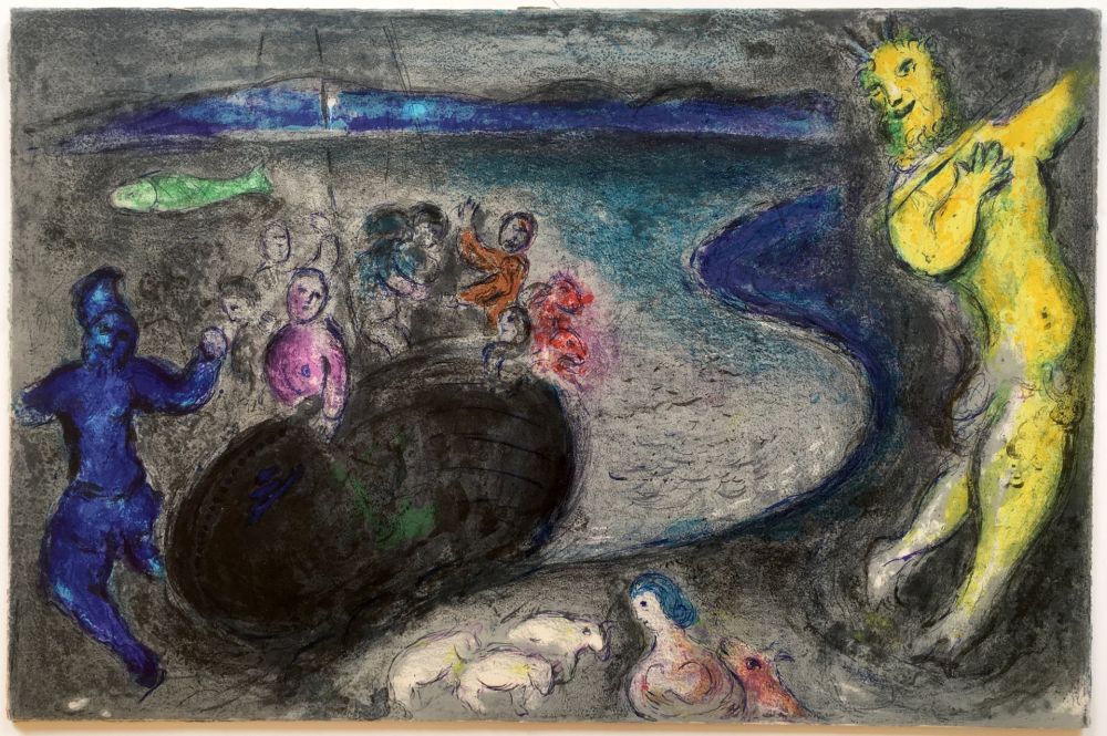 Litografía Chagall - LE SONGE DU CAPITAINE BRYIAXIS (de la suite Daphnis & Chloé, 1961)