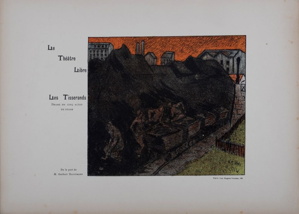 Litografía Ibels - Le Théâtre Libre : Les Tisserands