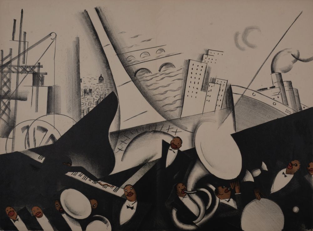 Litografía Colin - Le Tumulte Noir, Jazz Orchestra, C. 1927