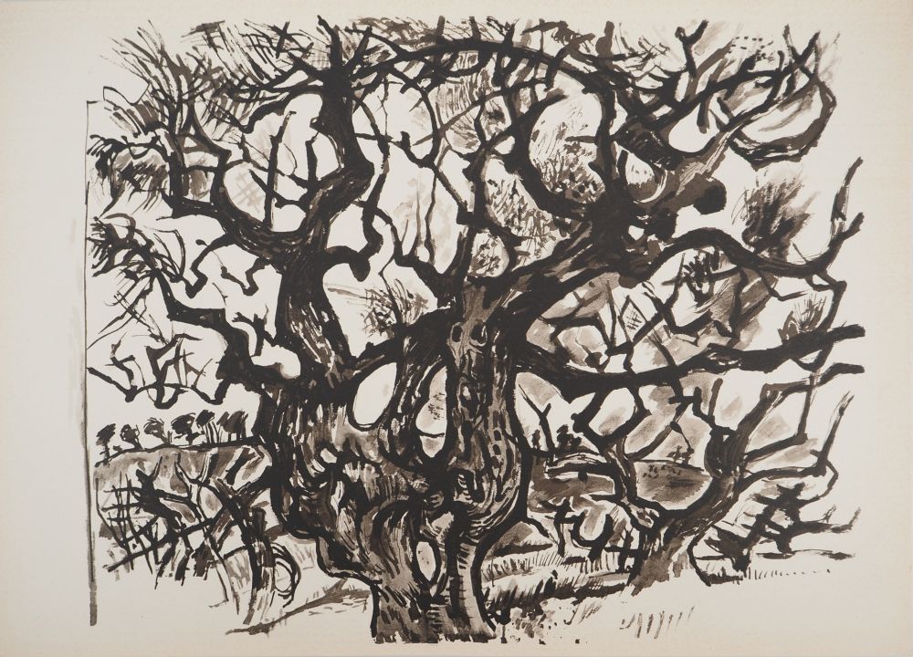 Litografía Pignon - Le vieil arbre