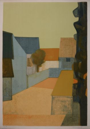 Litografía Minaux - Le Village, 1975 - Hand-signed