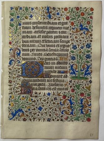 Sin Técnico Dunois - Leaf from a Book of Hours, use of Rouen WITH STRAWBERRIES