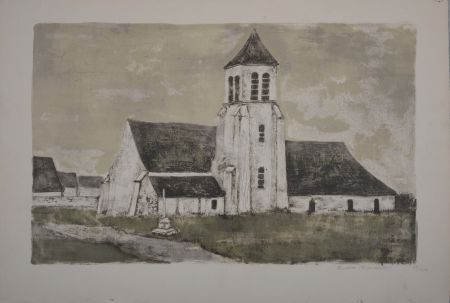 Litografía Minaux - L'Eglise, circa 1960 - Hand-signed