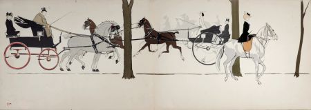 Litografía Goursat - Les Acacias : M. Orloff, Mlle della Rito, Blanche de Montigny, c. 1900-1925