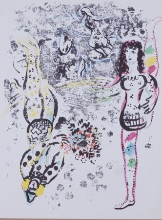 Litografía Chagall - Les acrobates 