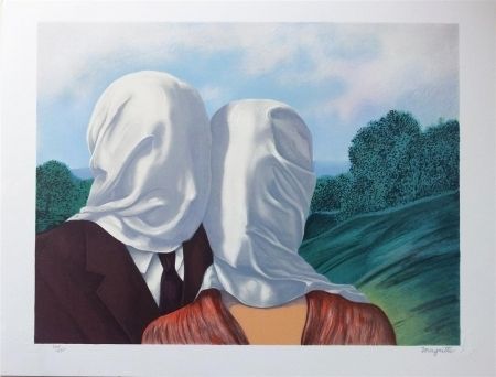 Litografía Magritte - Les amants (The Lovers)