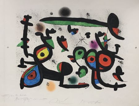 Litografía Miró - Les Amoureux et Luna Park I