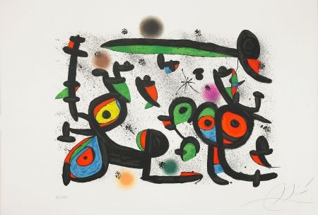 Litografía Miró - Les Amoureux et Luna Park I