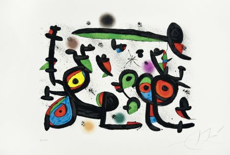 Litografía Miró -  Les Amoureux et Luna Park I
