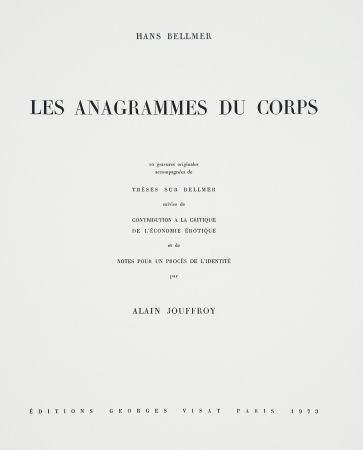 Libro Ilustrado Bellmer - Les Anagrammes du corps