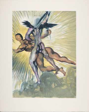 Grabado En Madera Dali - Les anges gardiens de la vallée, 1963