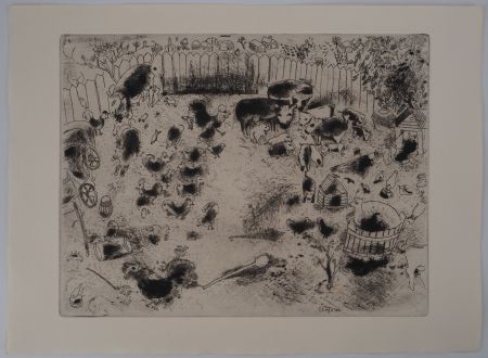 Grabado Chagall - Les animaux de la basse-cour